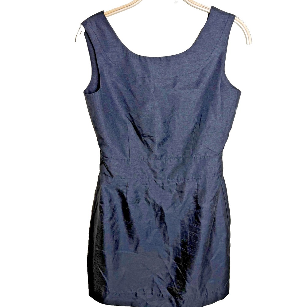 Vintage‎ Sleeveless Pearl Accent Black Mini Shift Dress Size 6 Audrey Hepburn